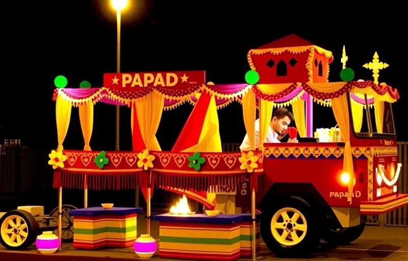Diwali Special Event in Papad Parade Papad Parade Diwali special event with decorated stall and festive snacks